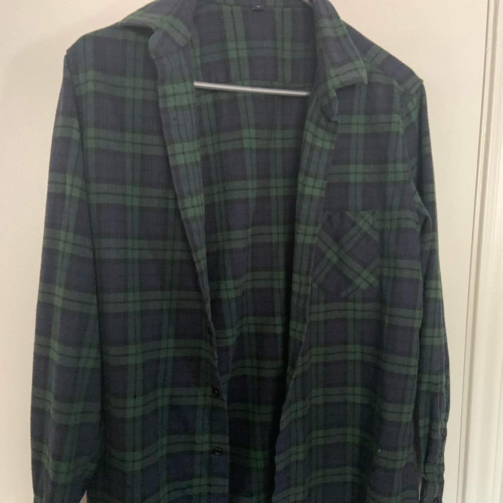 Blue and green flannel